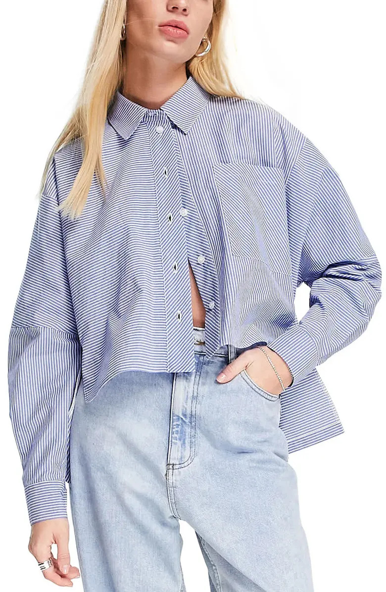 Topshop Stripe High-Low Shirt | Nordstrom | Nordstrom