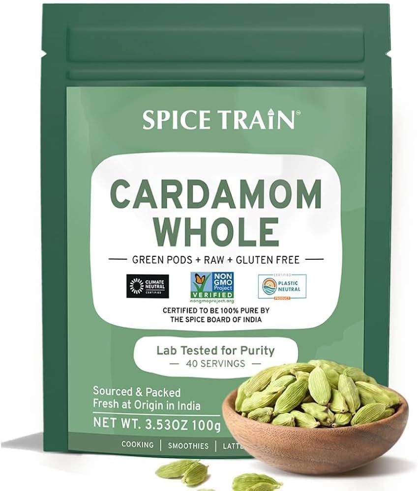 SPICE TRAIN Cardamom Pods (100g/ 3.53oz) 8mm Large size Green Elaichi, Non GMO, Raw from India in... | Amazon (US)