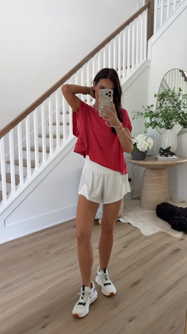 Comfy athleisure outfit, I'm wearing XS in top and S in shorts.

walking outfit, gym outfit, workout gear, comfy chic, summer athleisure, annabrstyle

#LTKActive #LTKOver40 #LTKootd