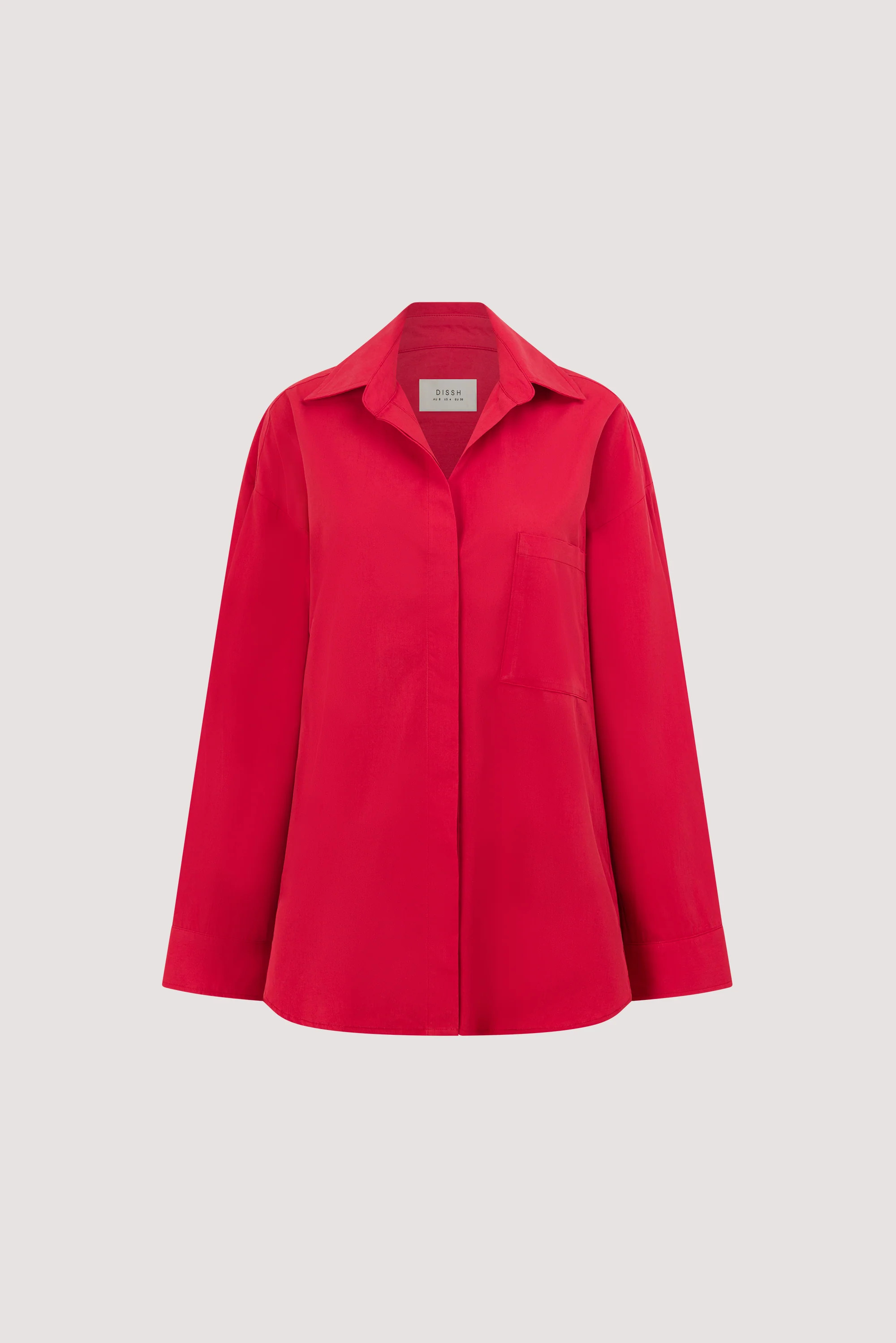 INA RED LIGHTWEIGHT POPLIN SHIRT | DISSH