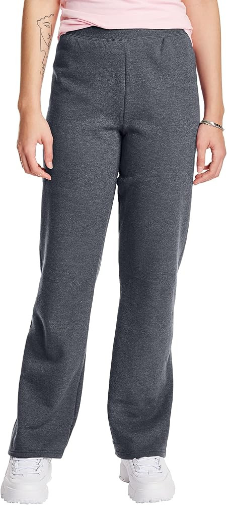 Hanes Women's EcoSmart Fleece Petite Sweatpants, Open Bottom Sweatpants, Regular & Petite Sizes | Amazon (US)