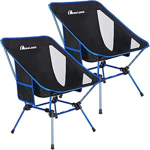 MOON LENCE 2 Pack Camping Chairs, Compact Backpacking Chairs Portable Camp Chairs Lawn Chairs wit... | Amazon (US)