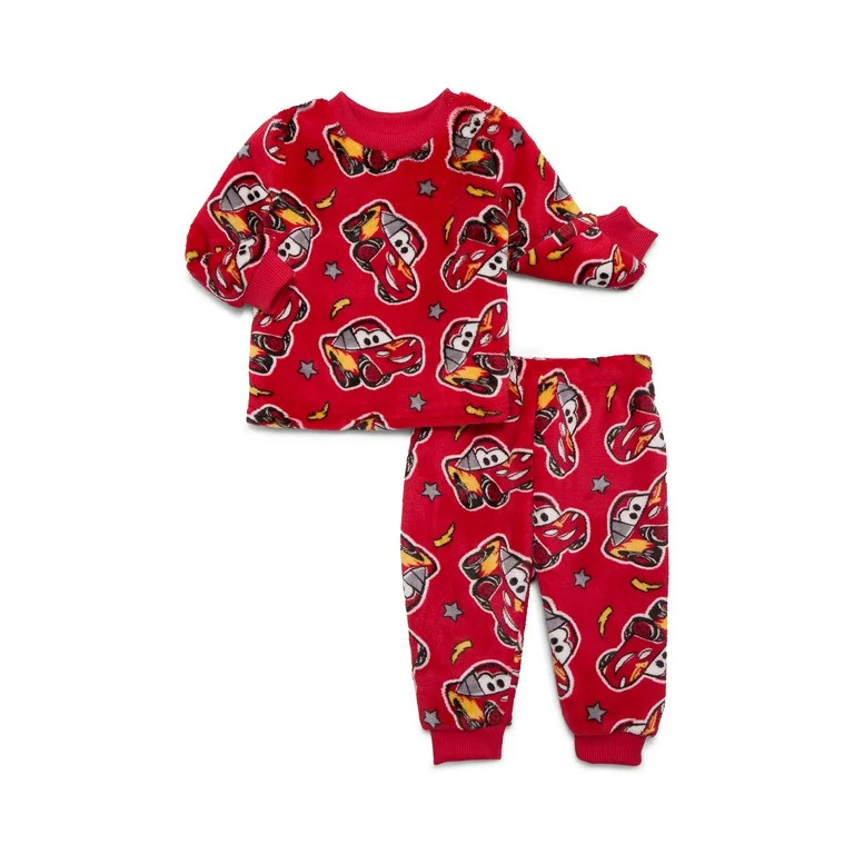 Pixar Cars Baby Long Sleeve Cozy All Over Print Crewneck Sweatshirt with Matching Jogger Pant, 2-... | Walmart (US)