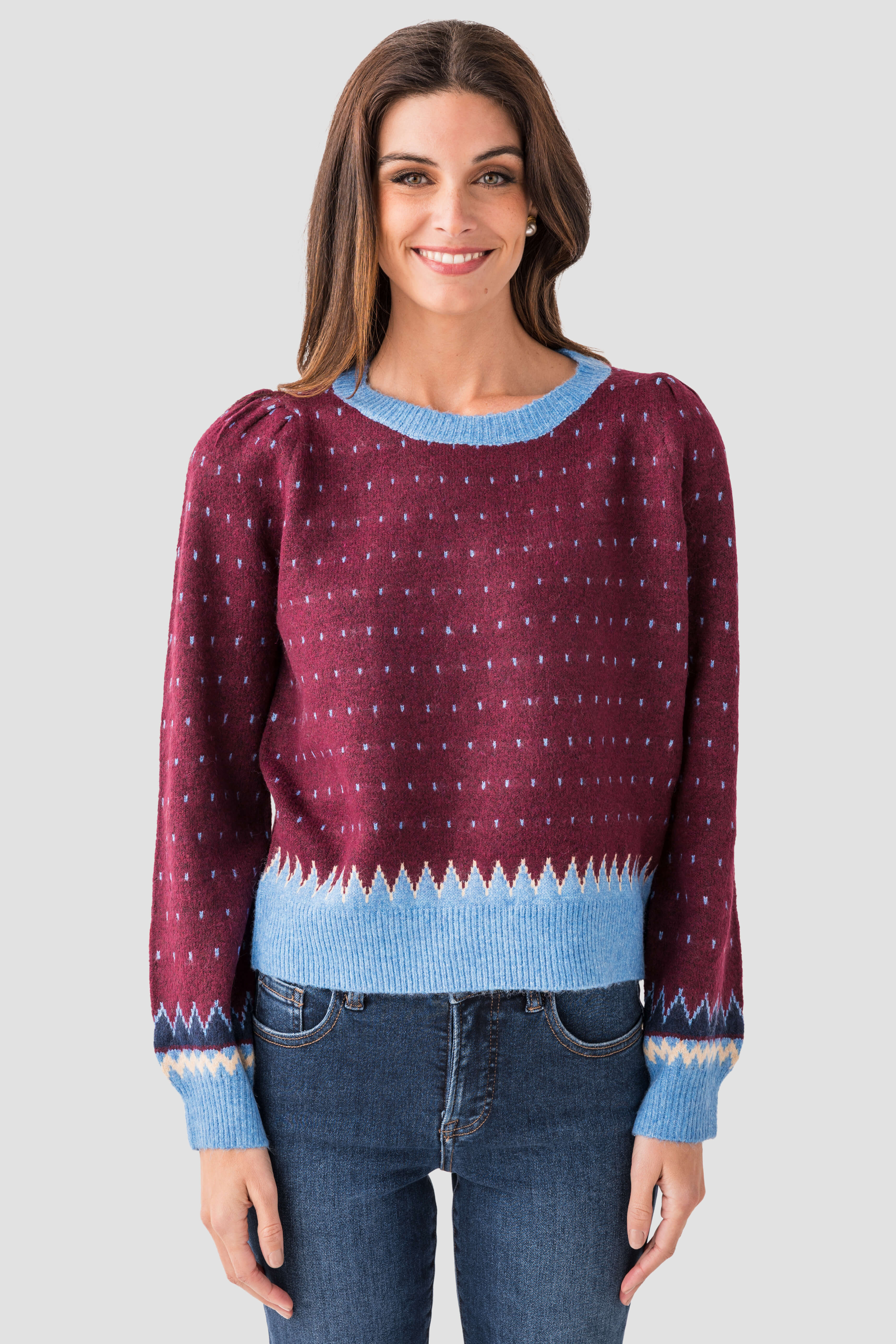 &Merci Geometric Knit Sweater | Social Threads