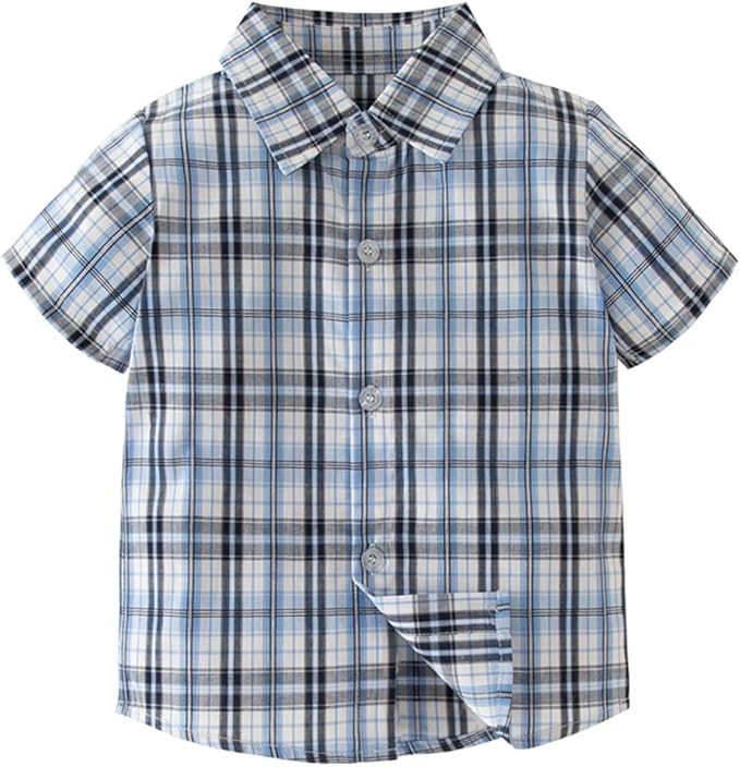 Styles I Love Toddler Little Boys Short Sleeve Cotton Button Down Shirt for Casual, Formal Event ... | Amazon (US)