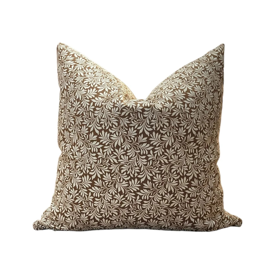 Brown Beige Pillow Cover Fall Pillow Cover Couch Throw Pillow Neutral Pillows Autumn Floral | Etsy (US)