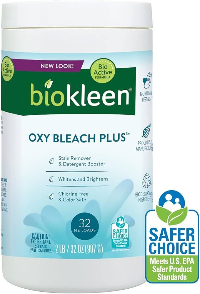 Biokleen Laundry Oxygen Bleach Plus 32 HE Loads - Concentrated Stain Remover, Whitens & Brightens... | Amazon (US)
