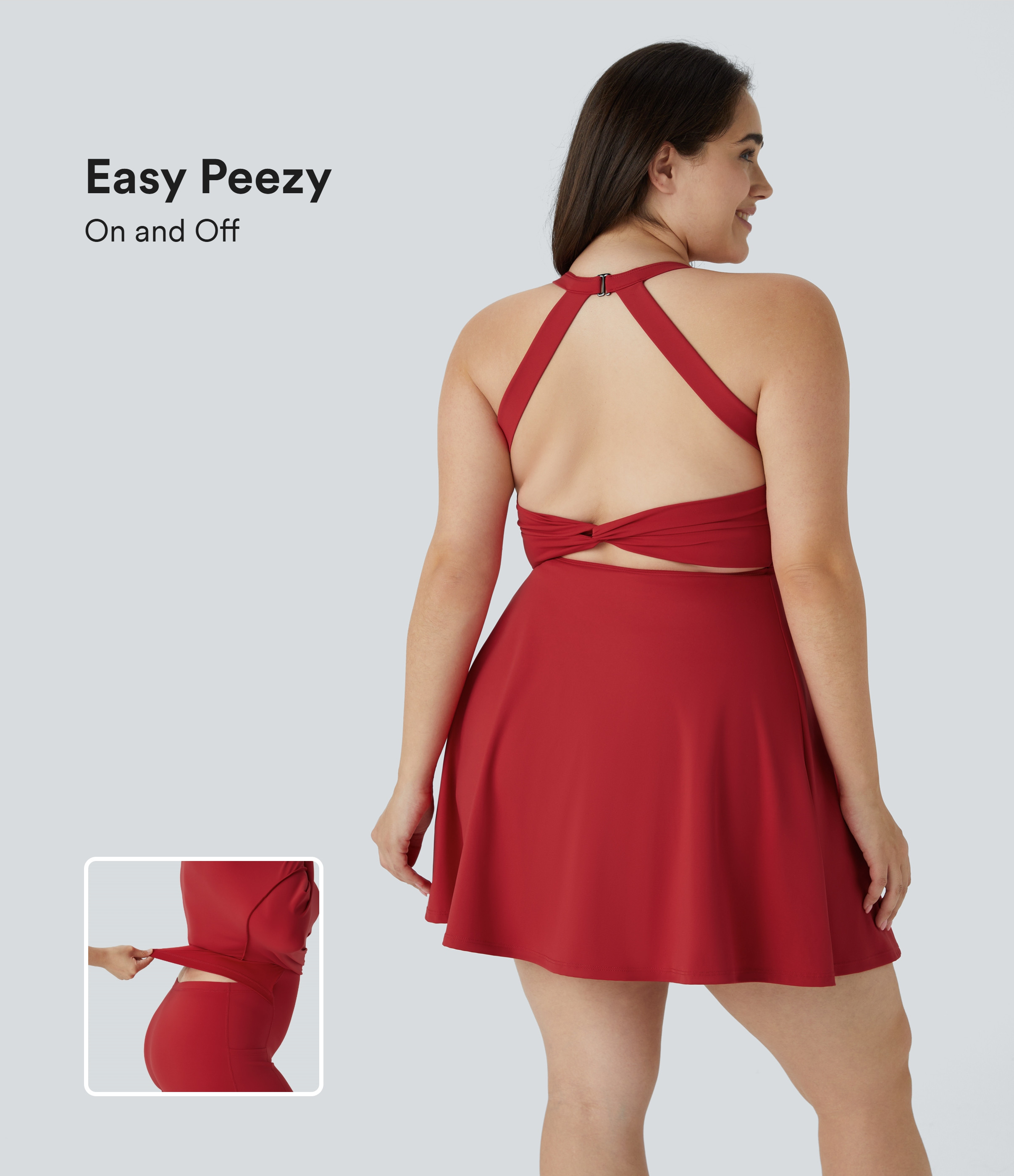 Women’s Cut Out Pocket 2-in-1 Exercise Plus Size Dress-Easy Peezy - Halara | HALARA