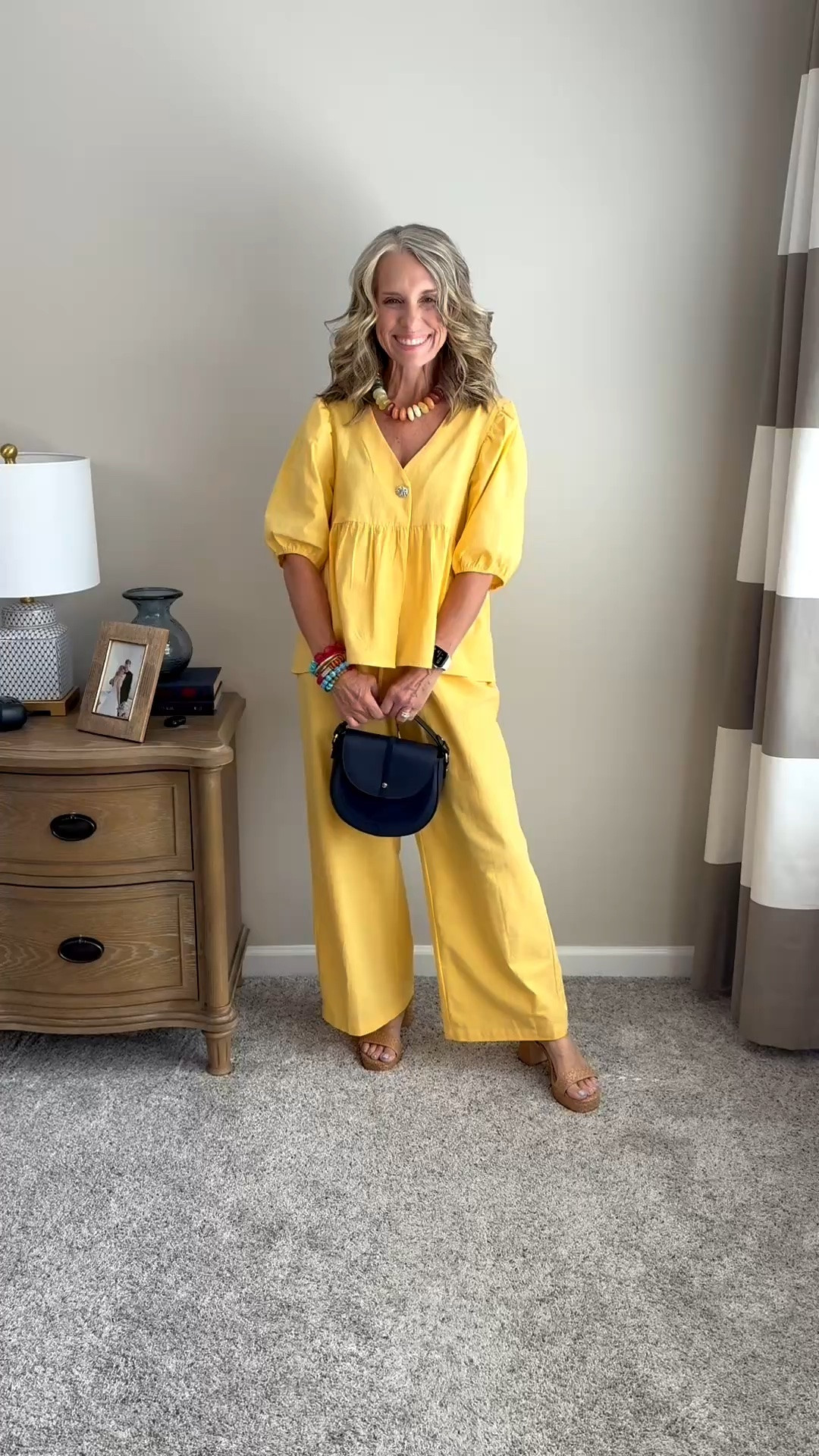 YELLOW! I love the color and it makes me happy.  Cute work or play looks.  Wasn’t put together and out the door