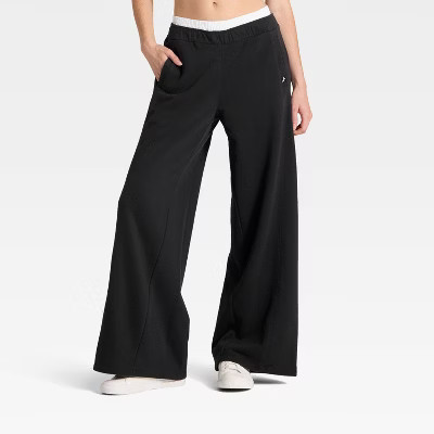Women's French Terry Wide Leg Sweatpants - JoyLab™ Black XL | Target