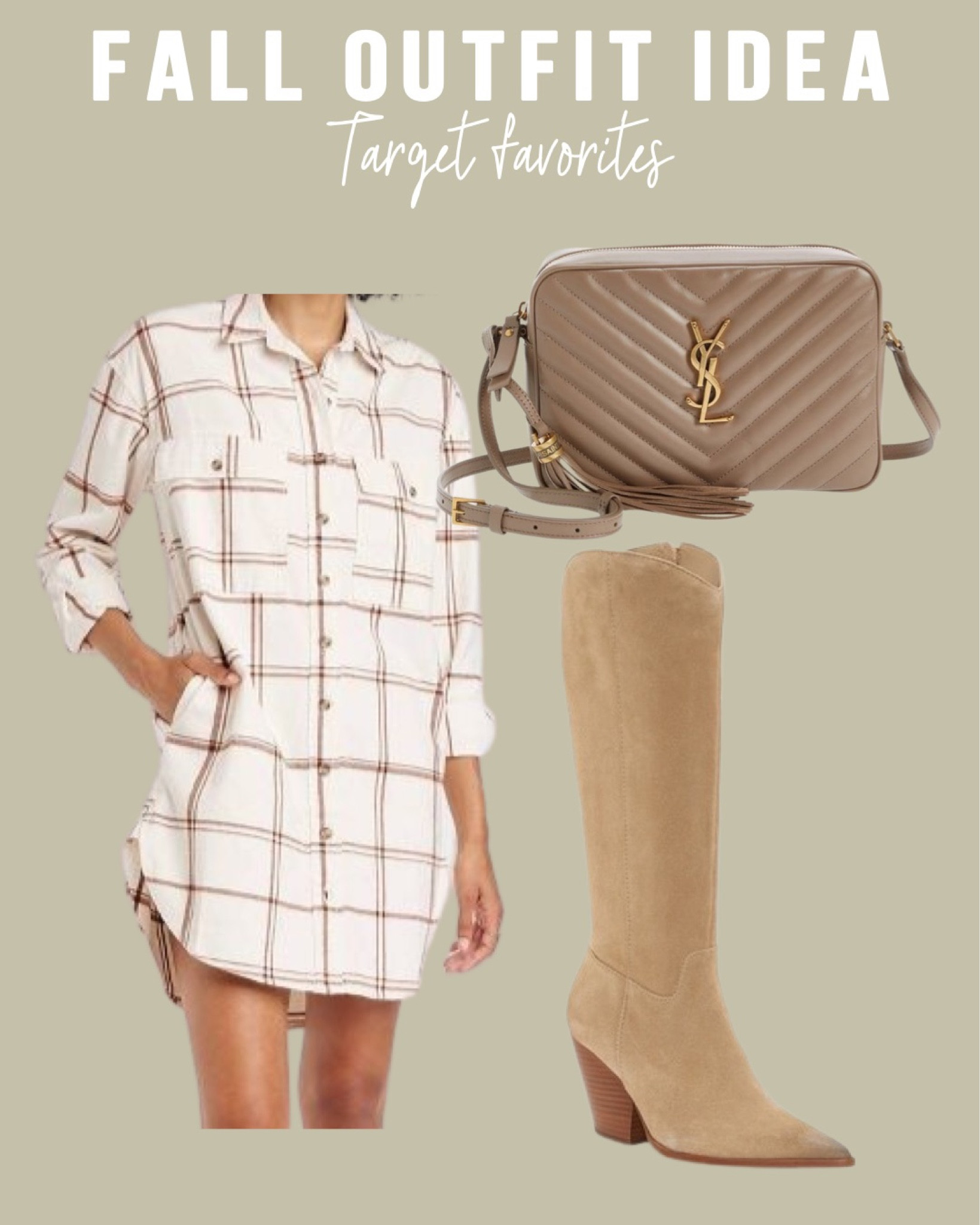 Fall outfit idea plaid shirt dress with tan boots 

#LTKunder100 #LTKunder50