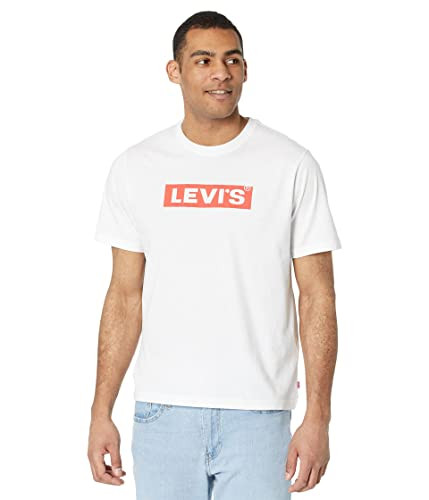 Levi's Men's Graphic Tees, (New) Relaxed Fit-Boxtab White, X-Small | Amazon (US)