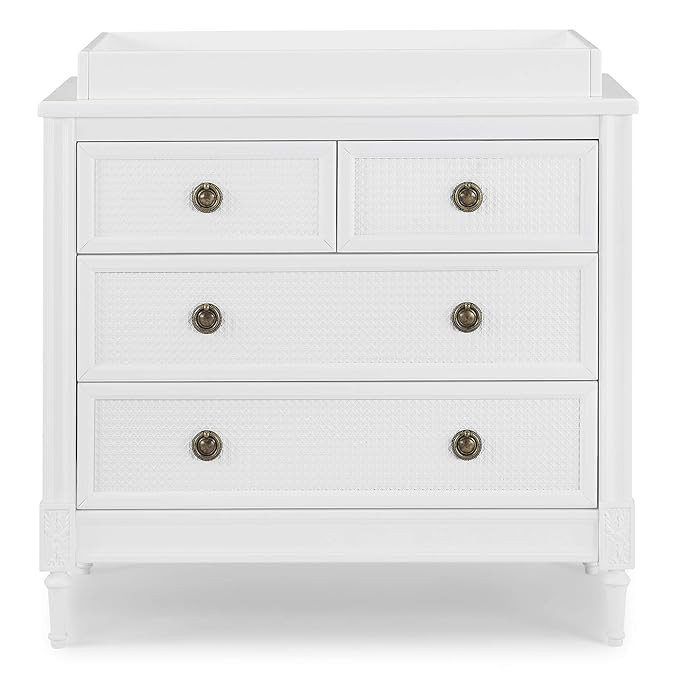 Delta Children Madeline 4 Drawer Dresser, w/Changing Top, Bianca White | Amazon (US)