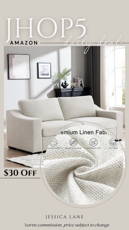 Amazon daily deal, save $30 off this gorgeous two seat modern neutral sofa. Living room furniture, sofa, two seat sofa, neutral couch, modern organic home, Amazon Home, Amazon couch, Amazon deal

#LTKsalealert #LTKstyletip #LTKhome