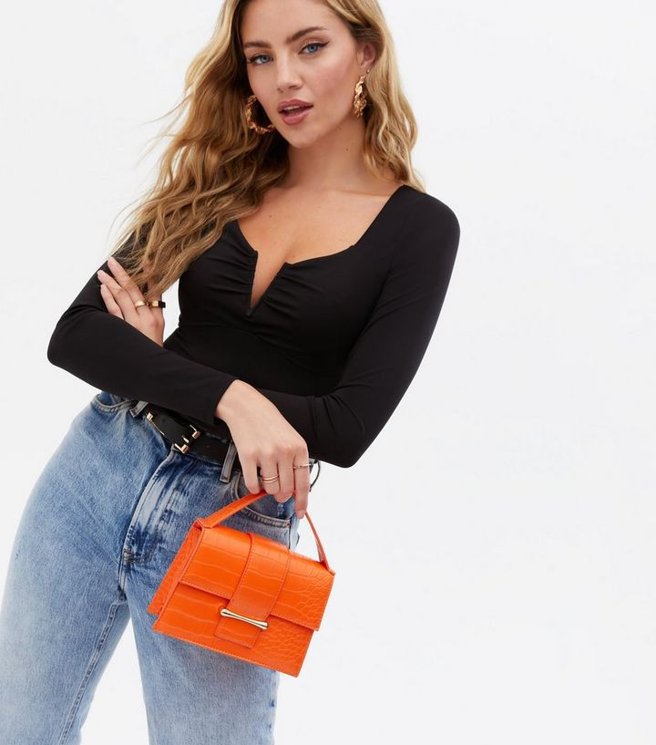 Bright Orange Faux Croc Top Handle Mini Cross Body Bag
						
						Add to Saved Items
						Remo... | New Look (UK)