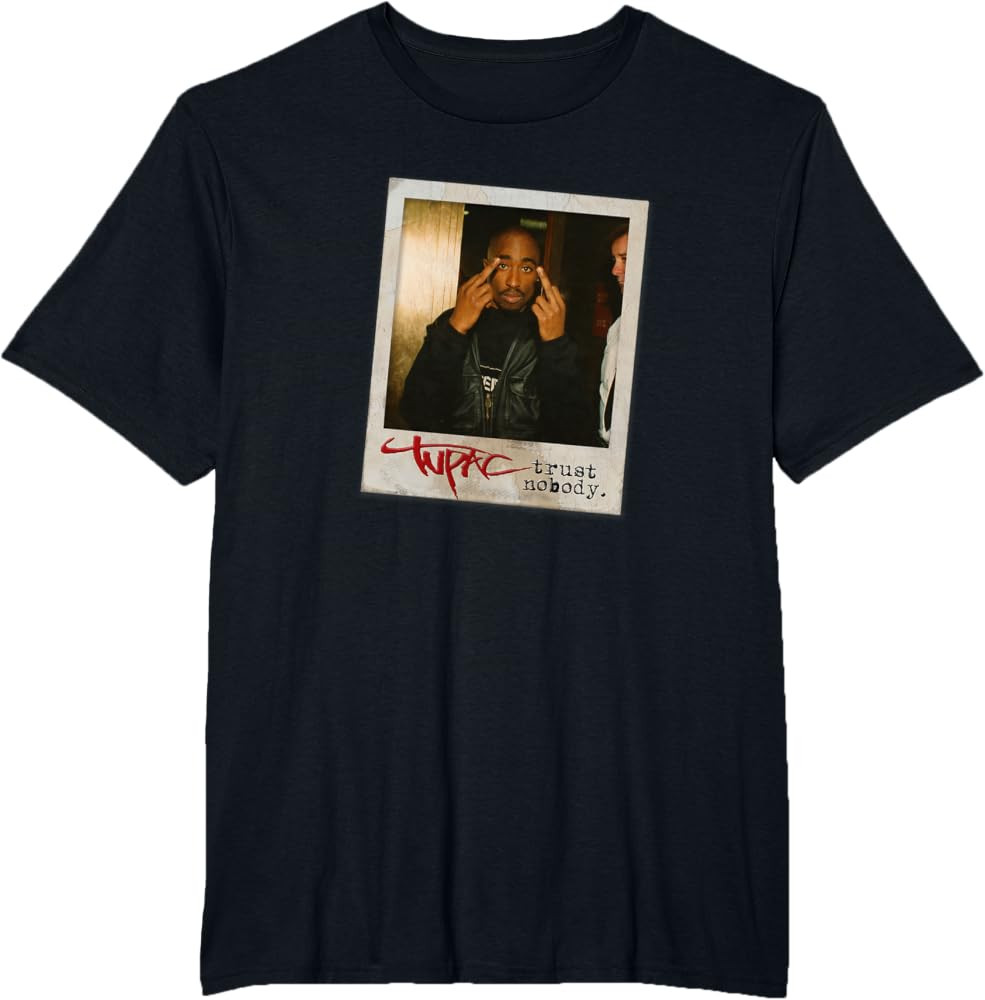 TUPAC SHAKUR Trust Nobody Photo T-Shirt, Unisex-Adult, Black, Small, Short Sleeve, Cotton 50% Pol... | Amazon (US)