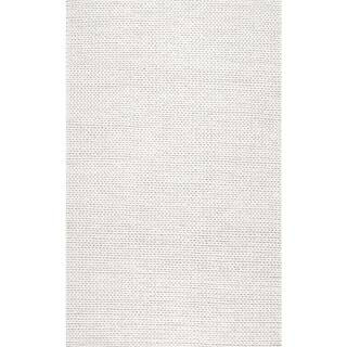 Caryatid Chunky Woolen Cable Off-White 8 ft. x 10 ft. Living Room/Bedroom/Dining Room Area Rug | The Home Depot