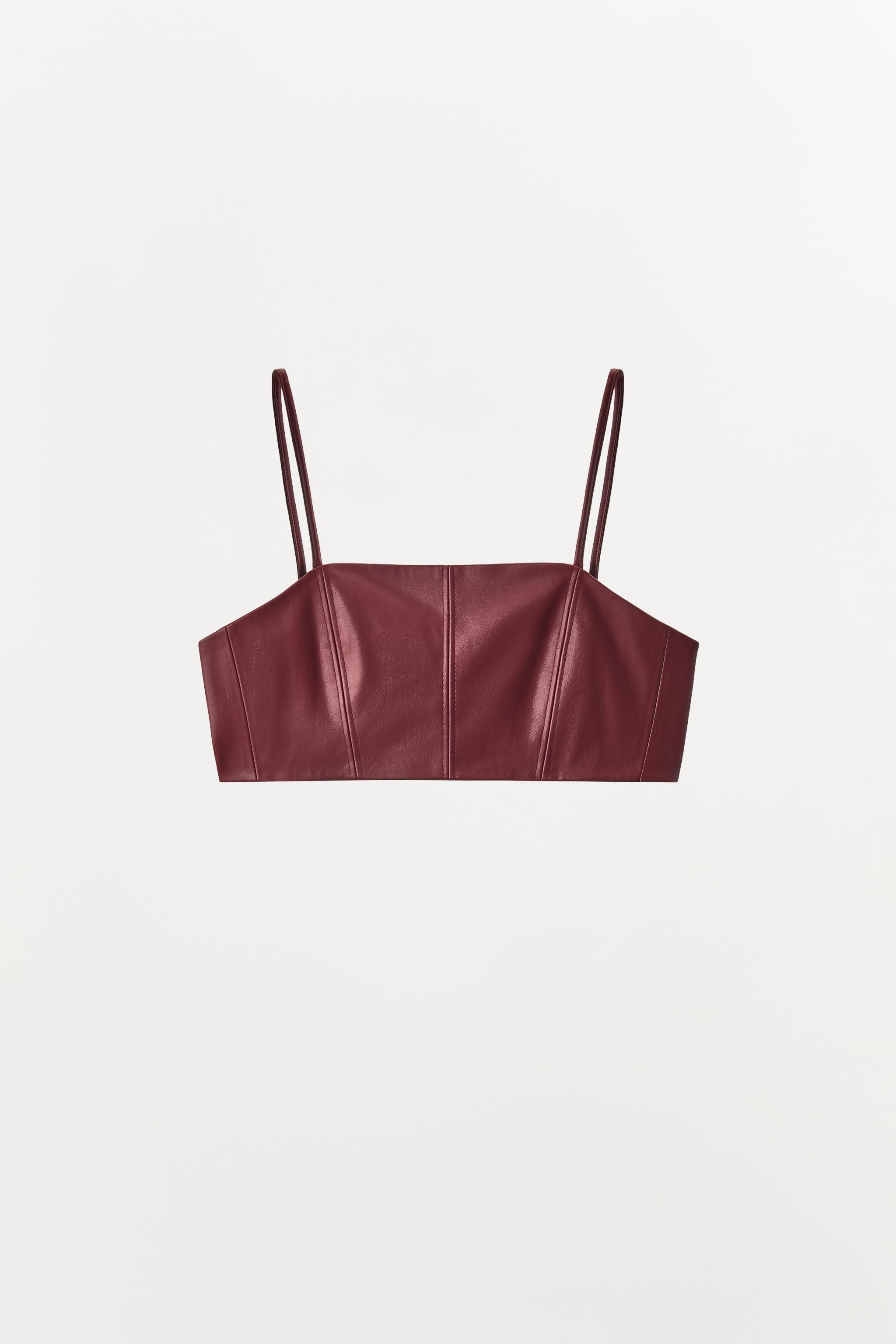 FAUX LEATHER STRAPPY BRALETTE | Zara UK