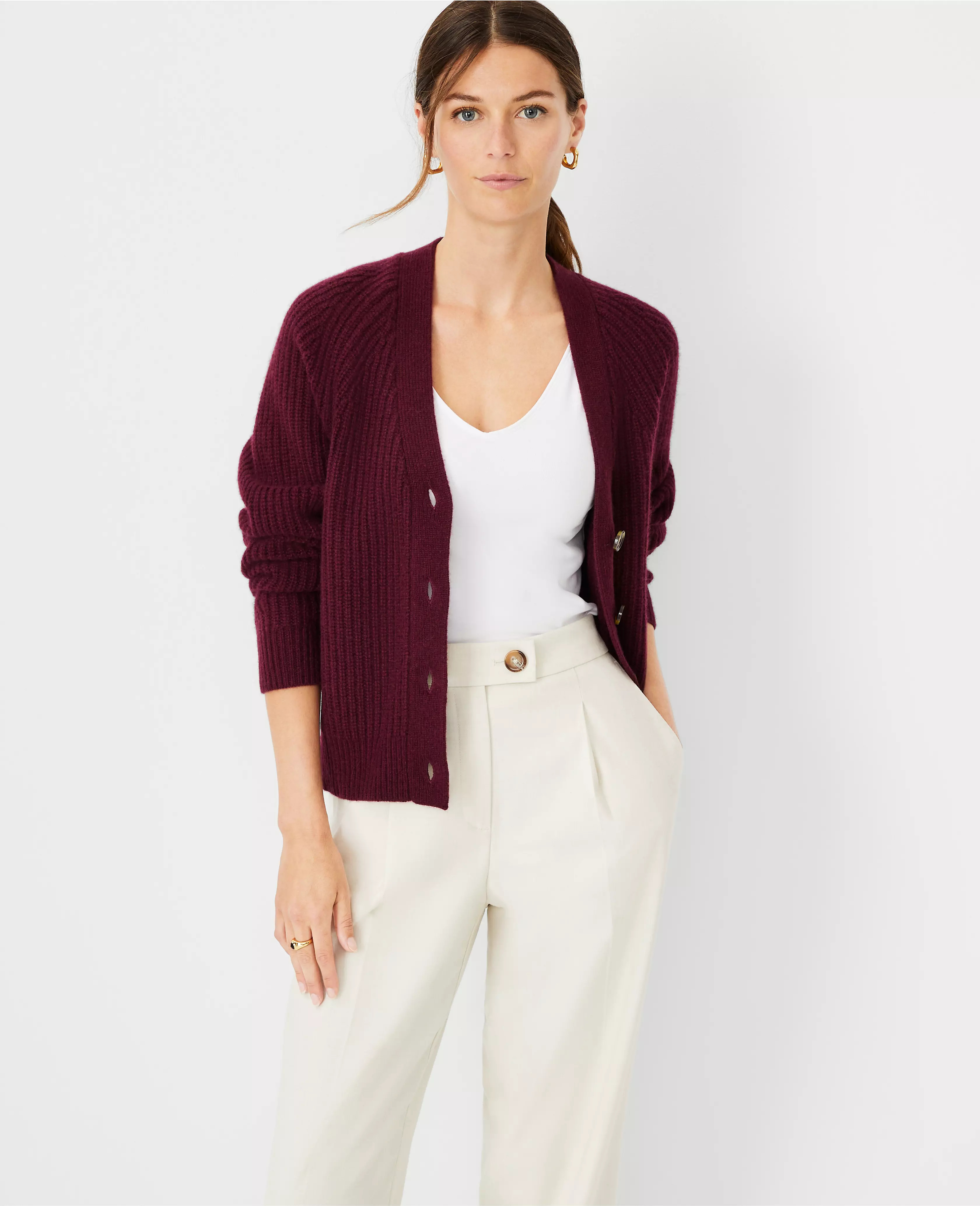 Cashmere V-Neck Cardigan | Ann Taylor (US)