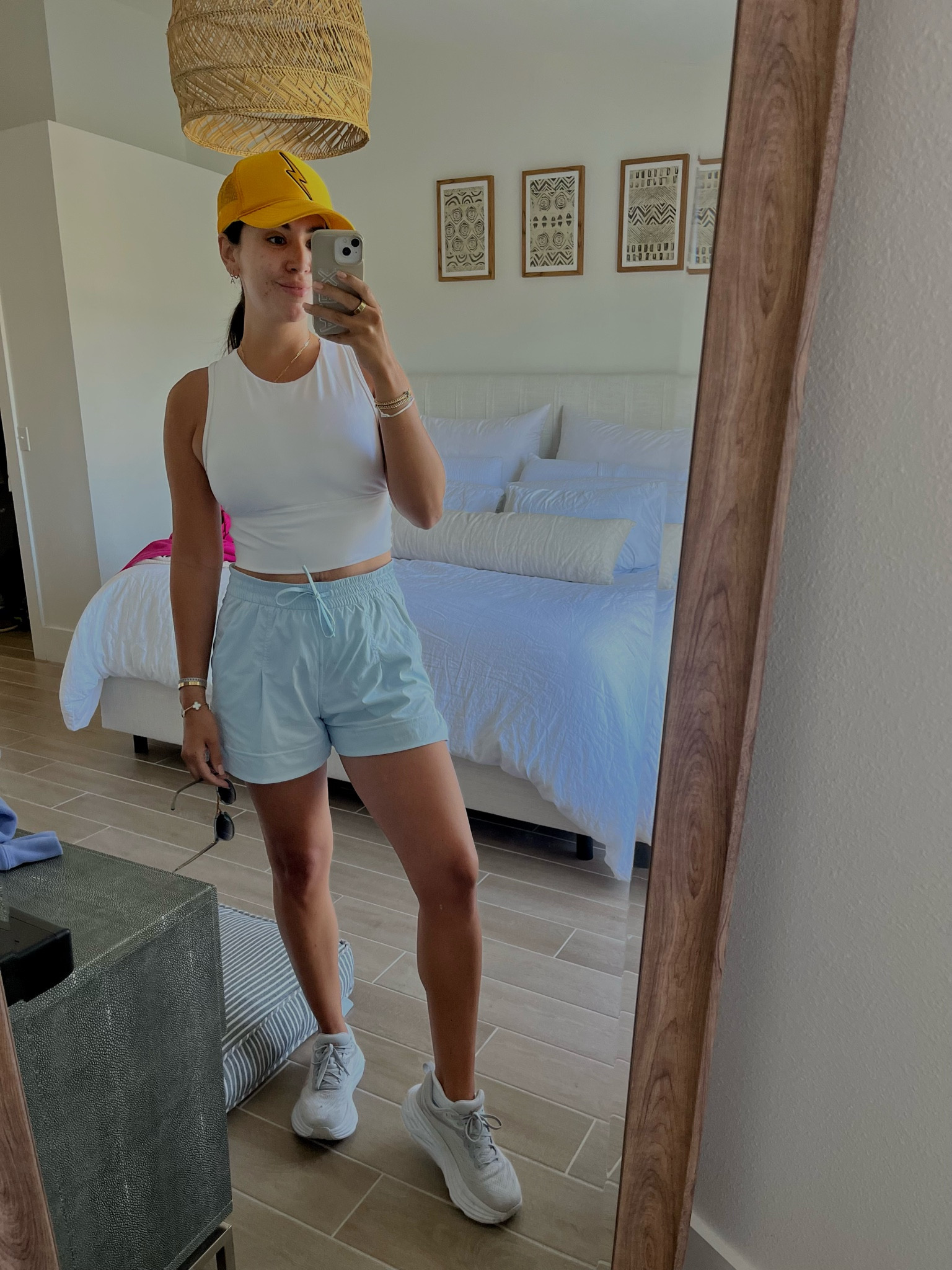 Walking outfit for today! This tank is target and I love the fit and length of it! Shorts are lululemon- this style exactly isn’t sold anymore but I liked closest I could find! And of course my hoka shoes and aviator nation hat! 



#LTKstyletip #LTKfit