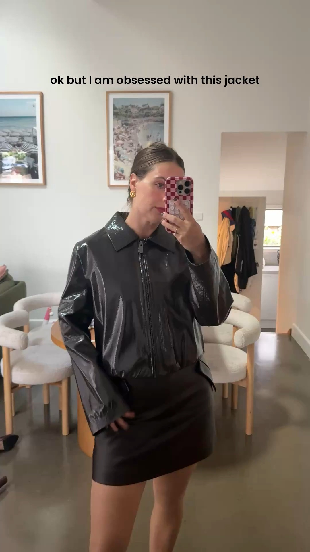 If you’re looking for a fun statement jacket this winter, this is her 🖤 

(Autumn outfit, elegant outfit, jacket, plum outfit, leather skirt, leather mini skirt, statement pieces, statement jacket, leather jacket, vinyl jacket, sparkle jacket, winter style, smart casual outfit, date night look, plum jacket, Australian designer, new season) 

#LTKaustralia #LTKdatenight #LTKautumn