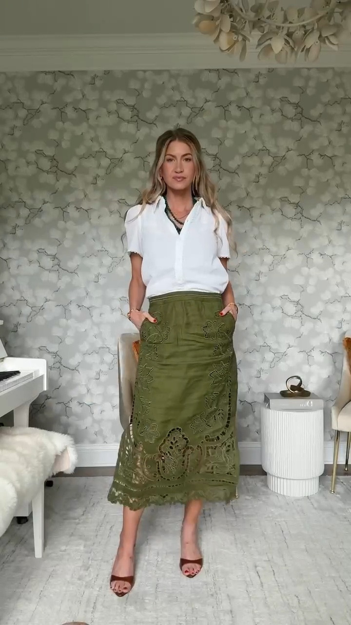 White blouse + skirt combo! 

#LTKootd #LTKdayinmylife #LTKSeasonal