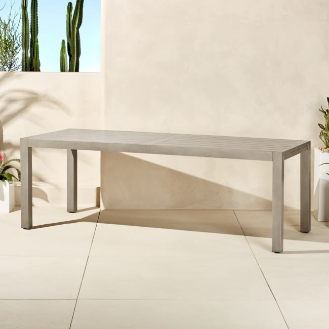 Matera Large Grey Outdoor Dining Table | CB2