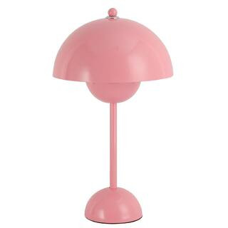 Modern 13.4 in. 1-Light Pink Flowerpot Table Lamp for Living Room with Metal Shade, E26 Base, not... | The Home Depot