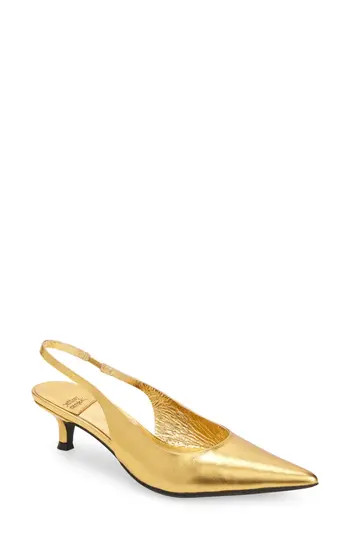 Jeffrey Campbell Persona Slingback Pump in Gold at Nordstrom Rack, Size 7 | Nordstrom Rack