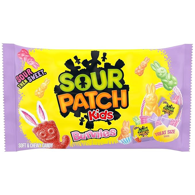 SOUR PATCH KIDS Bunnies Soft & Chewy Easter Candy, 18 Snack Packs | Amazon (US)