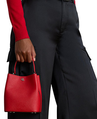 Crosshatch Leather Small Reese Bucket Bag | Macy's