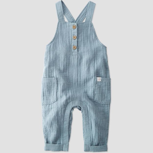 Baby Boys' Organic Cotton Creek Gauze Overalls - little planet by carter's Blue | Target