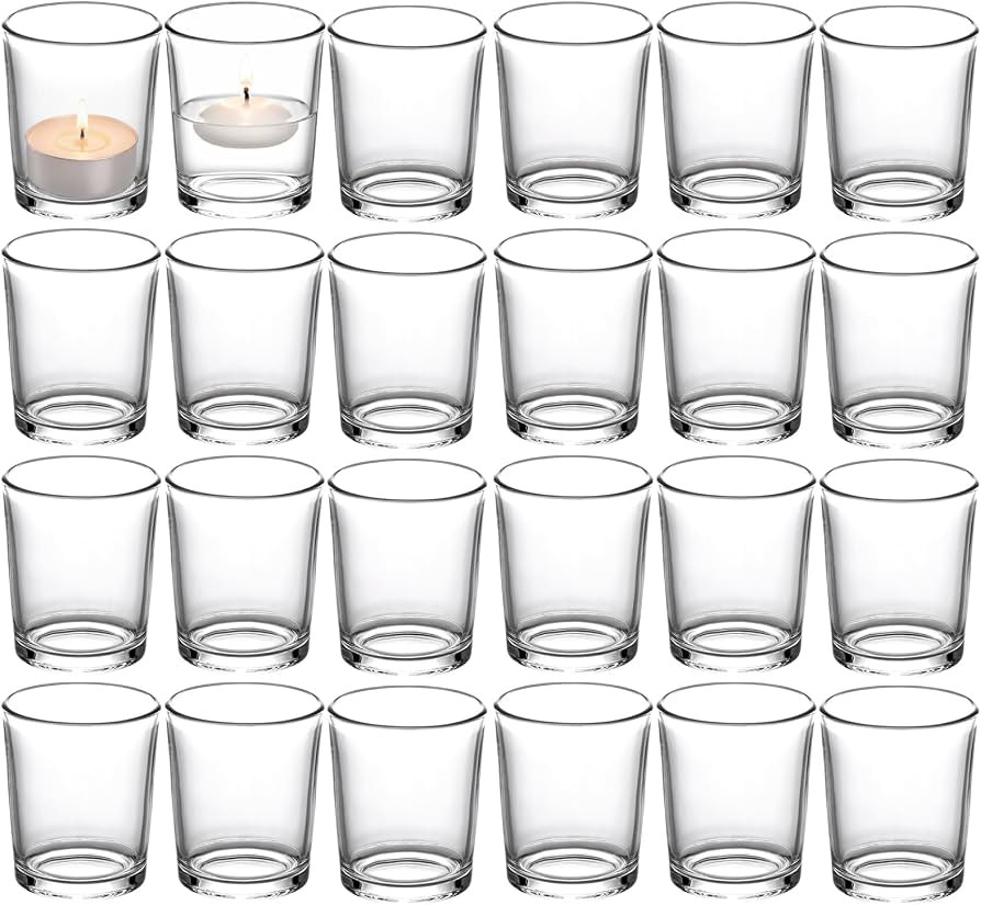 Letine 24-Pack Clear Glass Votive Candle Holders | Amazon (US)