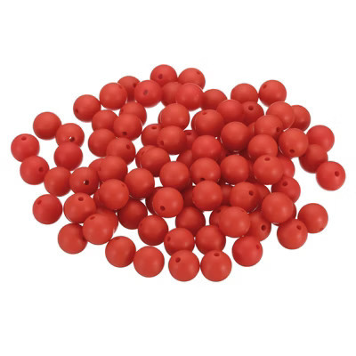 Unique Bargains Smooth Bulk Silicone Beads for Keychain Jewelry Making 100 Pcs Red | Target