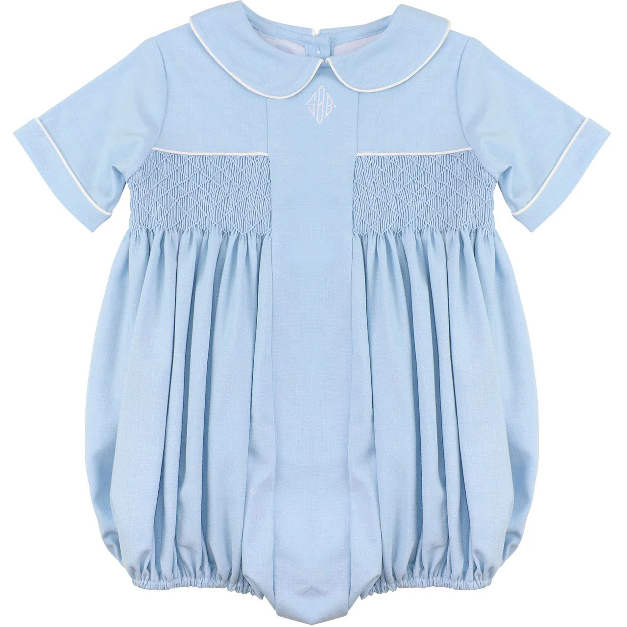 Blue Smocked Bubble | Cecil and Lou