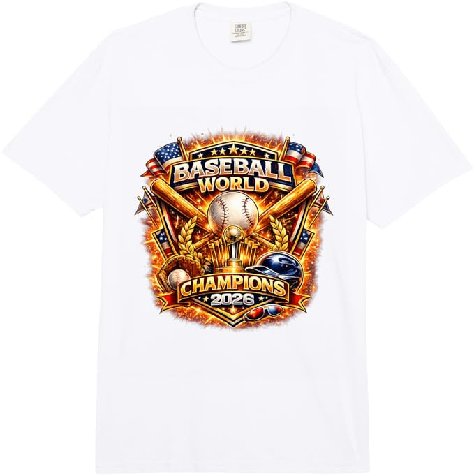 Baseball World Champions 2026 Vintage Style Graphic Comfort Colors Adult Heavyweight T-Shirt | Amazon (US)