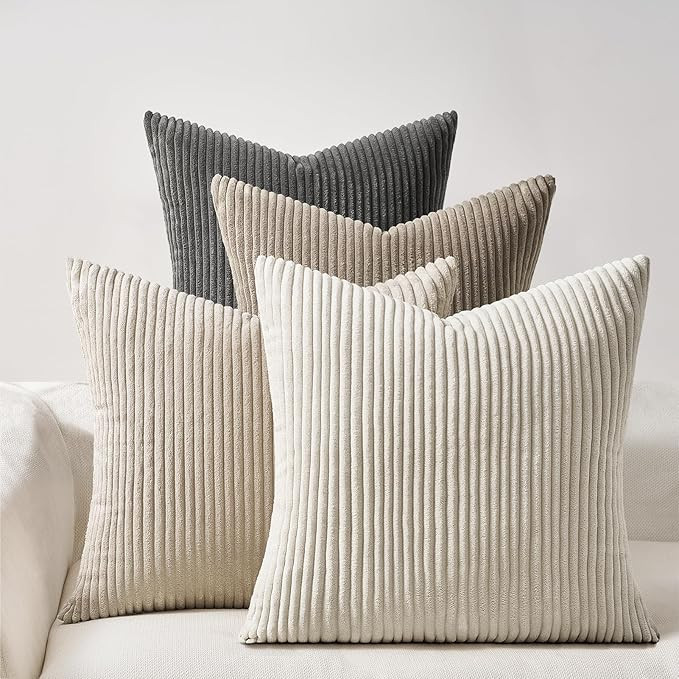 Topfinel 4 Packs Natural Decorative Throw Pillows Covers 22x22 Inch for Living Room Couch Bed Sof... | Amazon (US)