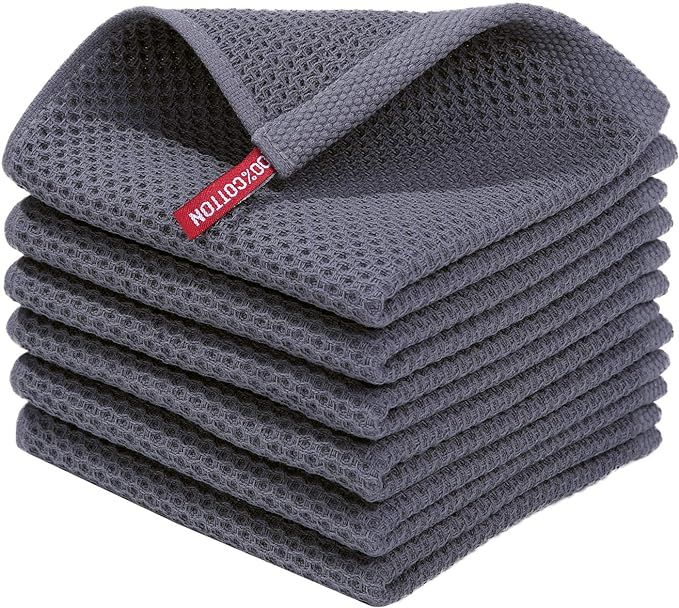 Homaxy 100% Cotton Waffle Weave Kitchen Dish Cloths, Ultra Soft Absorbent Quick Drying Dish Towel... | Amazon (US)