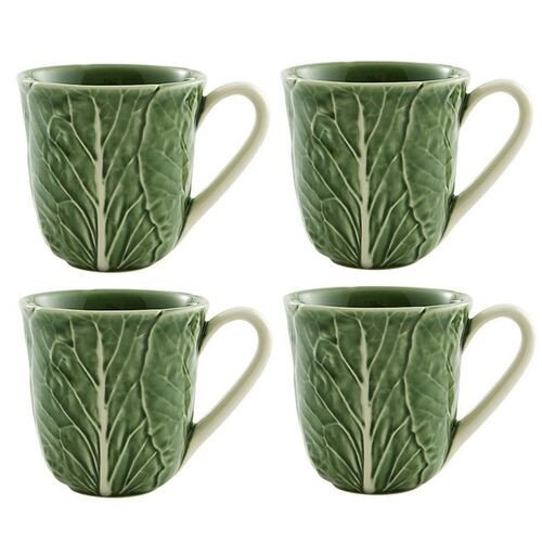 Set of 4 Cabbage Mugs - Green - Bordallo Pinheiro | One Kings Lane