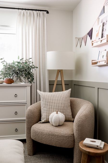 Love this cozy boucle chair and pumpkin in Weston’s room! 

#LTKhome #LTKkids