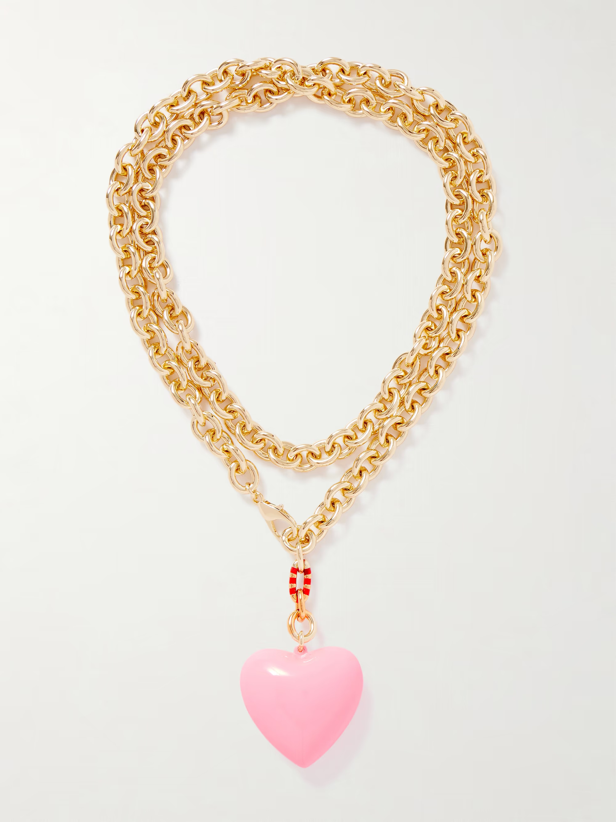 The Puffy Heart gold-tone and enamel necklace | NET-A-PORTER (UK & EU)