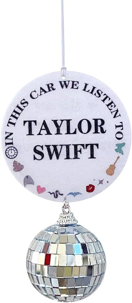 Funny Car Mirror Decor Hanging Accessories for Taylor Fans, in This Car We Listen to TS, Christma... | Amazon (US)