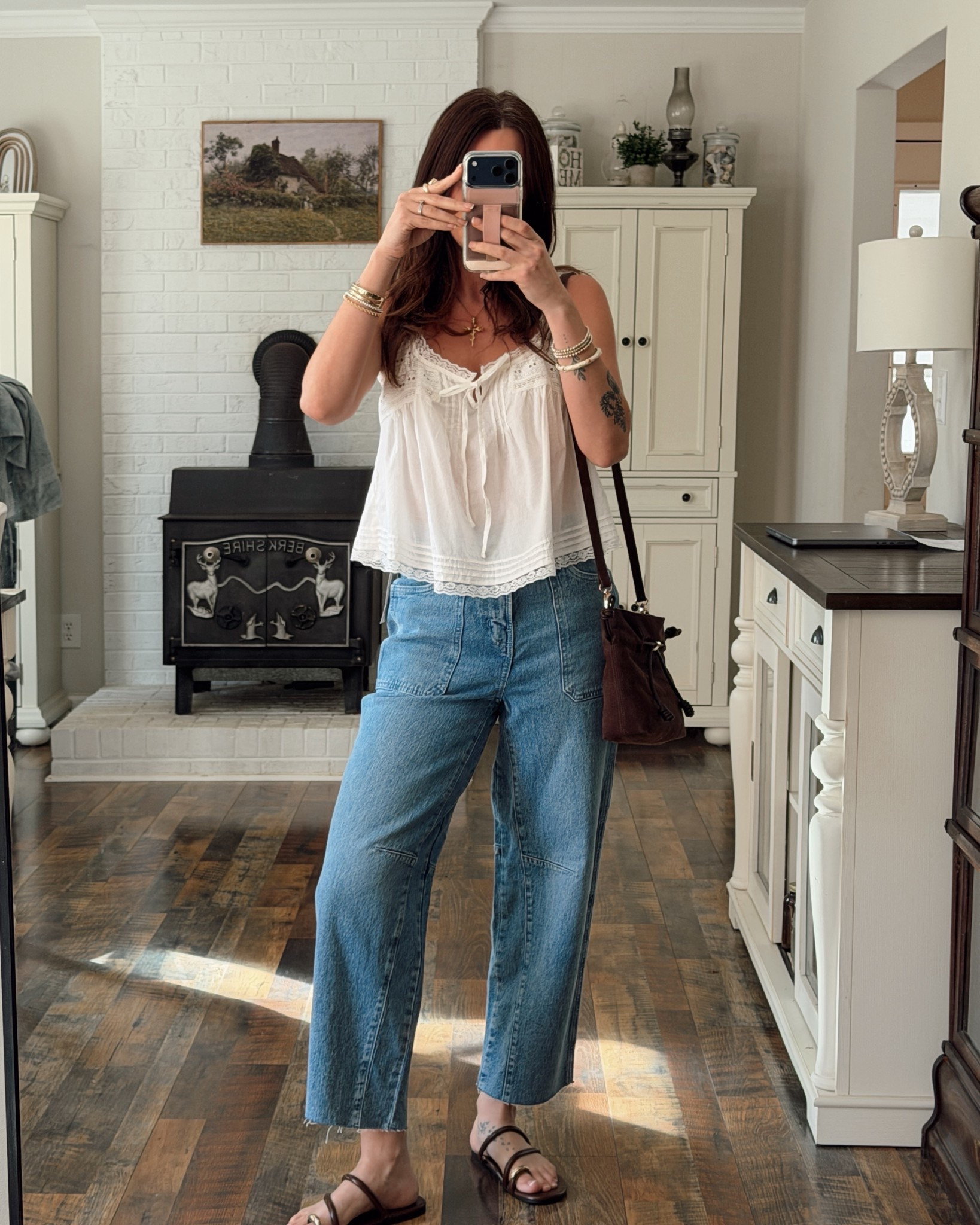 Wearing size 2 for the jeans and small tank. The jeans are only $28

#LTKootd #LTKSeasonal