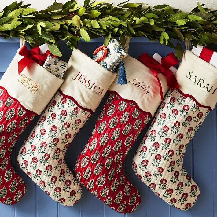 Block Print Quilted Stocking | Mark and Graham