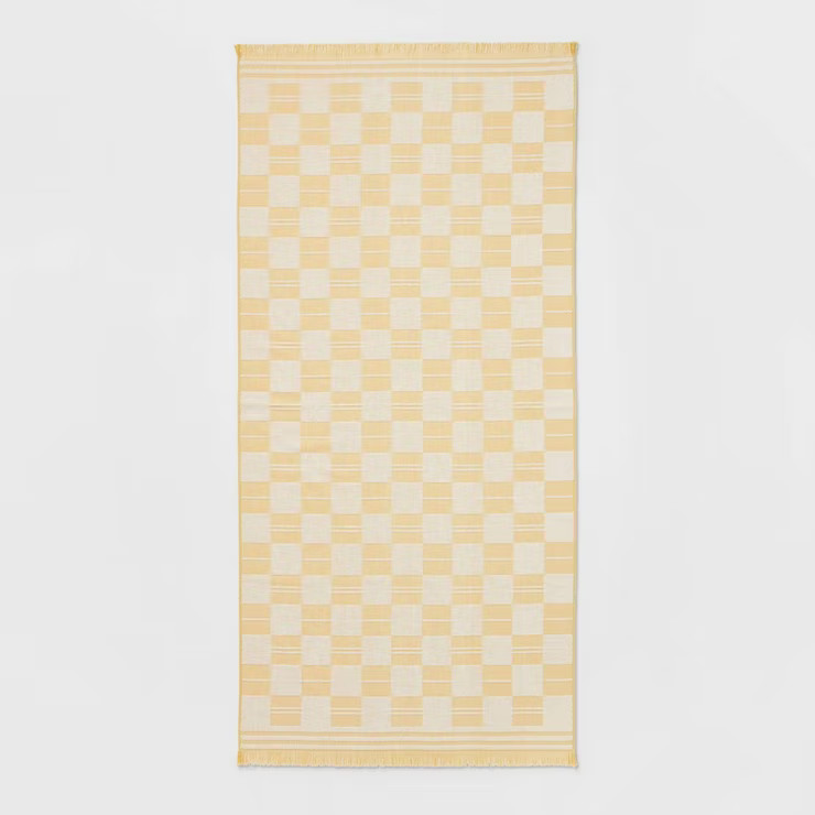 Checkered Beach Towel Yellow - Threshold™ | Target
