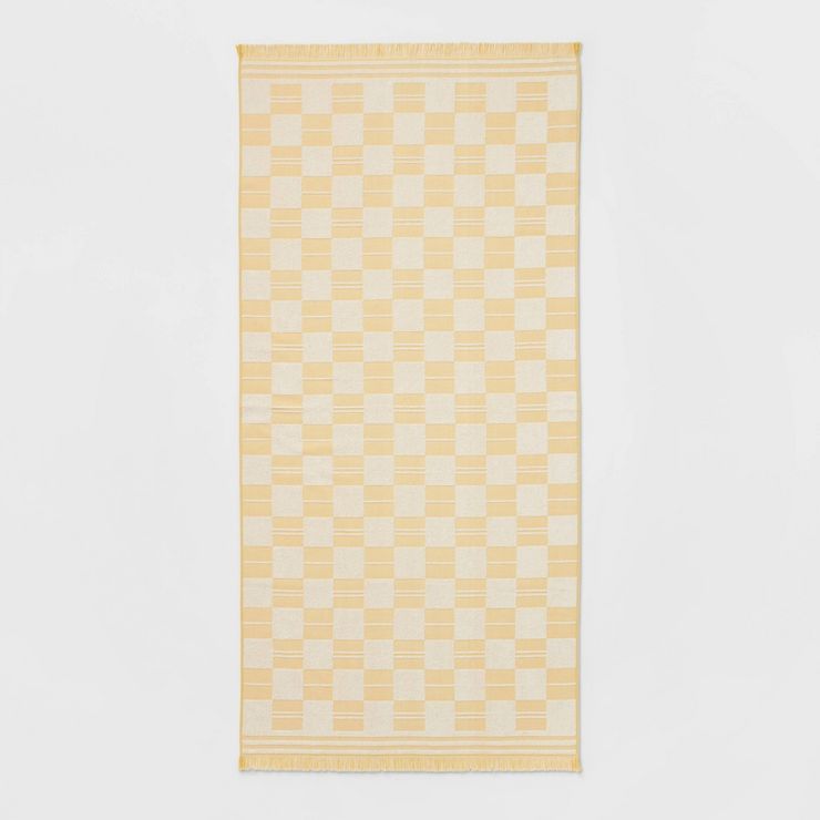 Target/Home/Bath/Beach Towels‎Shop all ThresholdCheckered Beach Towel Yellow - Threshold™Only... | Target