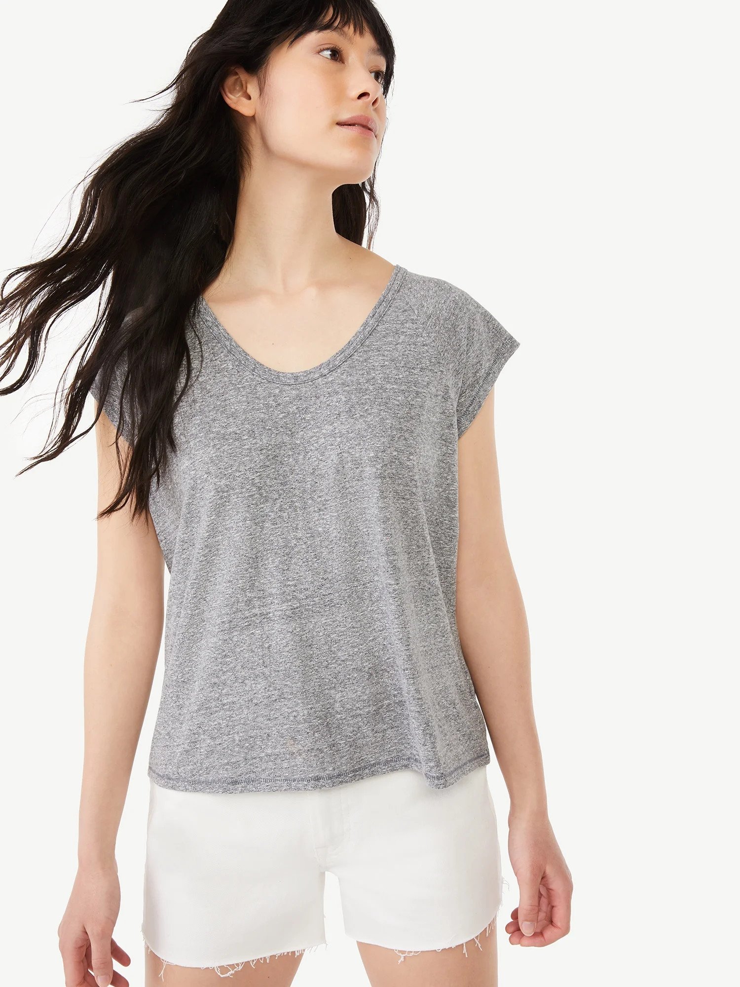 Free Assembly Women's Raglan V-Neck T-Shirt | Walmart (US)