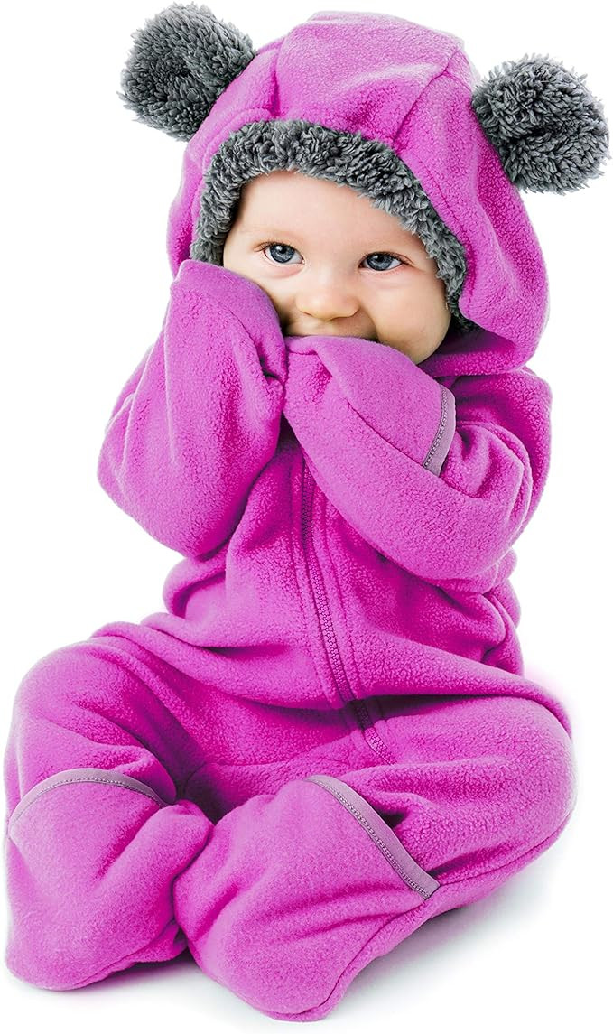 Cuddle Club Fleece Baby Bunting Bodysuit with Hood, Convertible Mittens & Booties, Car Seat Frien... | Amazon (US)
