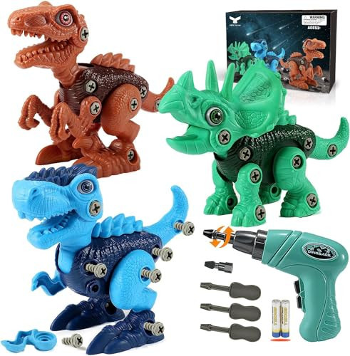 Dinosaur STEM Toys for Kids 3-5, Take Apart Dinosaur Toys with Electric Drill, Educational Building Toy & Construction Set, DIY Christmas Birthday Gifts for 3 4 5 6 7 8 Years Old Boys and Girls | Amazon (US)