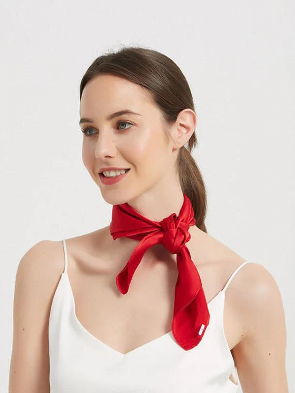 Silksilky Printed Silk Scarf for Hair Designer Silk Square Scarf | SILKSILKY